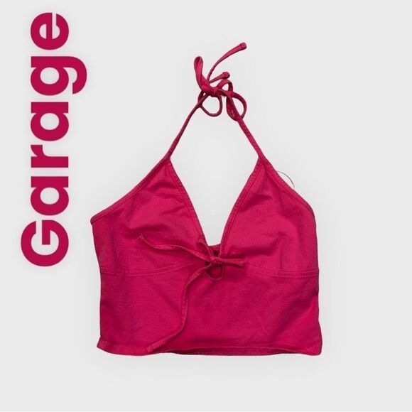 Garage fuschia pink cropped halter (M) - Picture 1 of 5